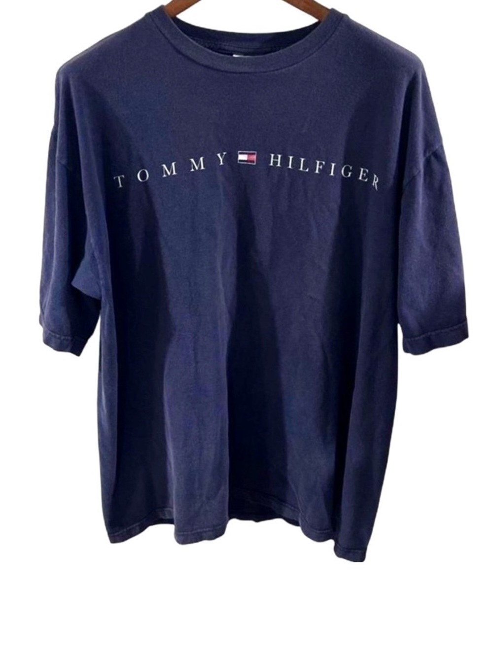 VTG Y2K Tommy Hilfiger Navy Blue Short Sleeve T-Shirt Size Men’s XL